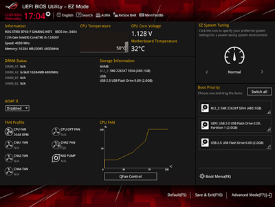 ROG UEFI BIOS EZ Mode Benutzeroberfläche