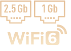 2.5 Gb & 1 Gb Ethernet, Wi-Fi 6 Logo