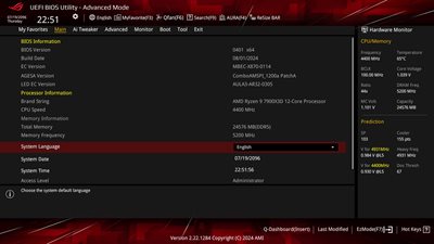 ROG UEFI BIOS UI features Advanced mode