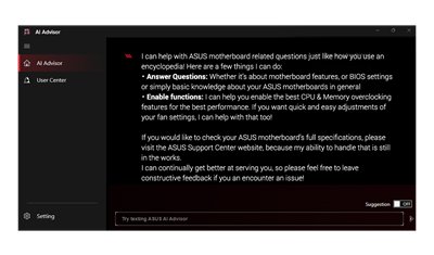 ASUS AI ADVISOR